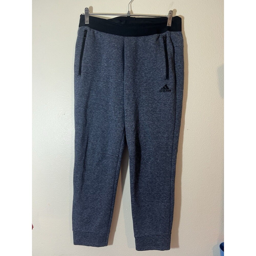 adidas Men's Jogger Sweatpants - pockets - blue - Size Medium